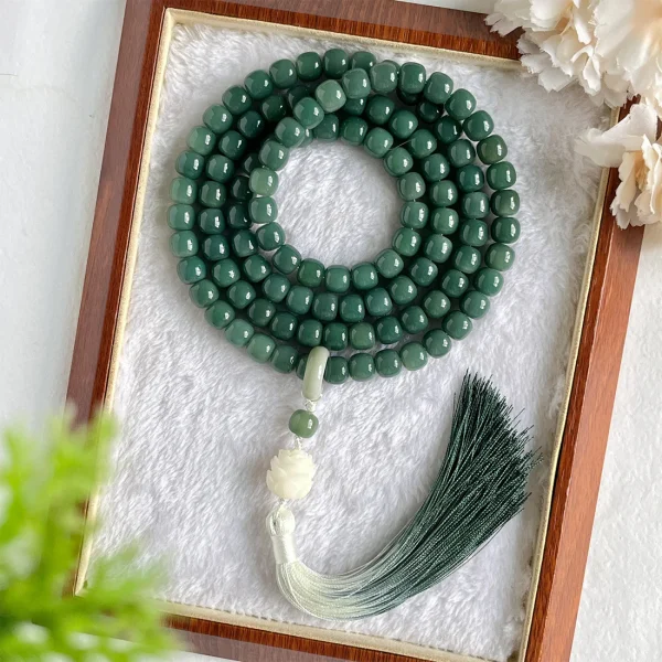 108 Beads for Meditation & Mindful Living Natural Green Bodhi Seed Mala