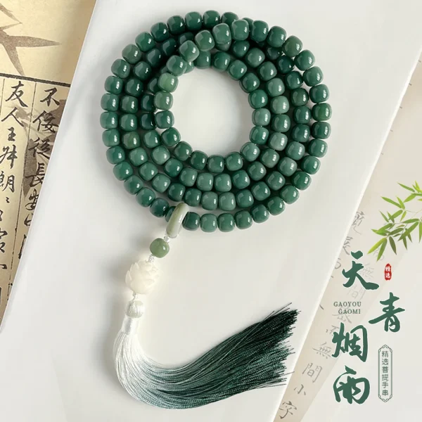 108 Beads for Meditation & Mindful Living Natural Green Bodhi Seed Mala - Image 4