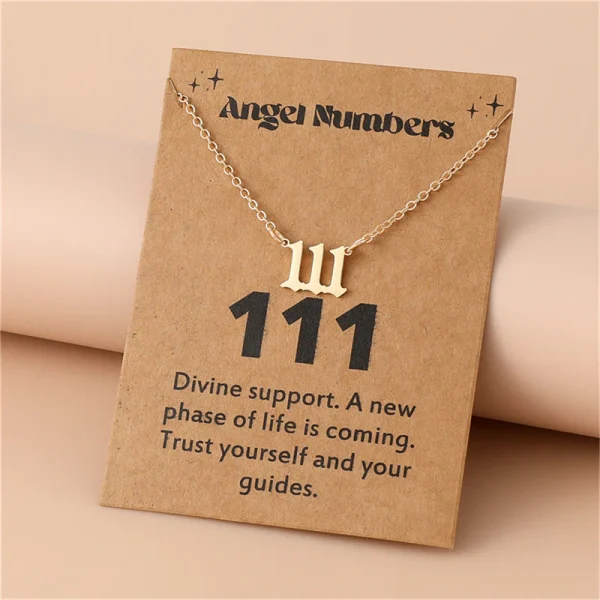 777 Angel Number Necklace Sterling Silver 111-999 Angel Number Clavicle Chain Necklace - Image 10