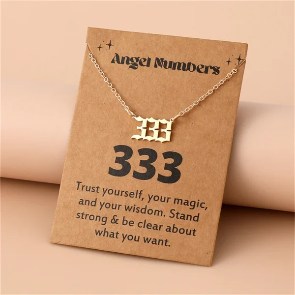 777 Angel Number Necklace Sterling Silver 111-999 Angel Number Clavicle Chain Necklace - Image 8
