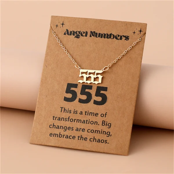 777 Angel Number Necklace Sterling Silver 111-999 Angel Number Clavicle Chain Necklace - Image 6