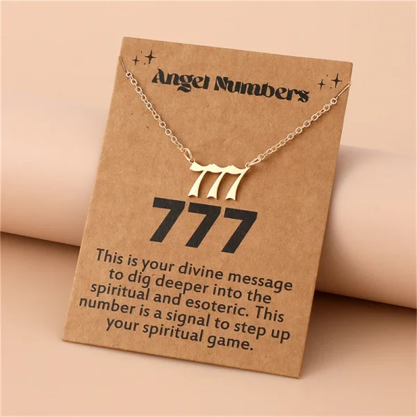 777 Angel Number Necklace Sterling Silver 111-999 Angel Number Clavicle Chain Necklace