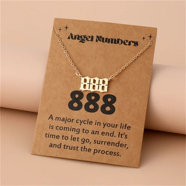 777 Angel Number Necklace Sterling Silver 111-999 Angel Number Clavicle Chain Necklace - Image 3