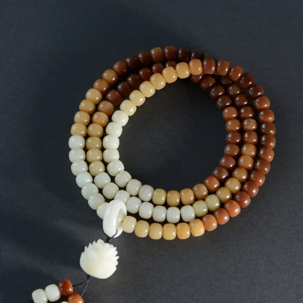 Budhi Luck Bodhi Bracelet 108 Mala Beads Candy Gradual Change Color Lotus Bracelet - Image 3