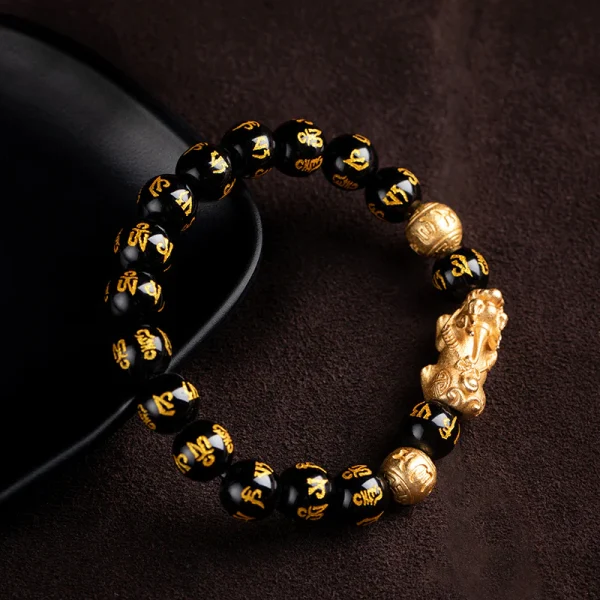Feng Shui Bracelet Color-Changing Pixiu Obsidian Wealth Bracelet - Image 2