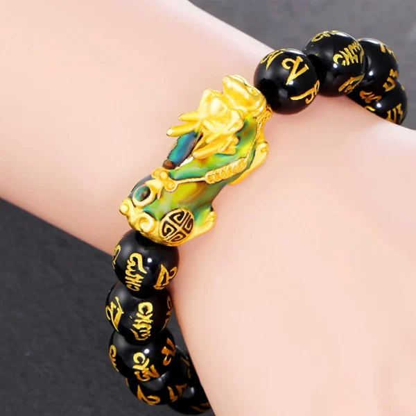 Feng Shui Bracelet Color-Changing Pixiu Obsidian Wealth Bracelet - Image 4