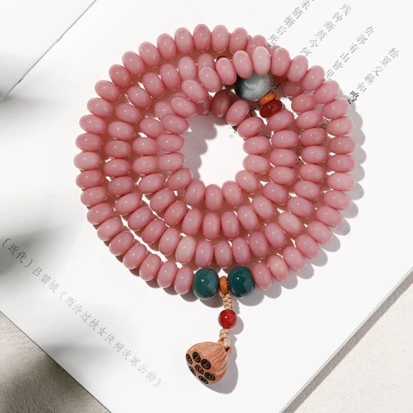 Budhi Luck Tranquil & Elegant 108 Bodhi Bead Mala Bracelet with Boxwood Lotus Pod – Available in Multiple Minimalist Designs - Image 6
