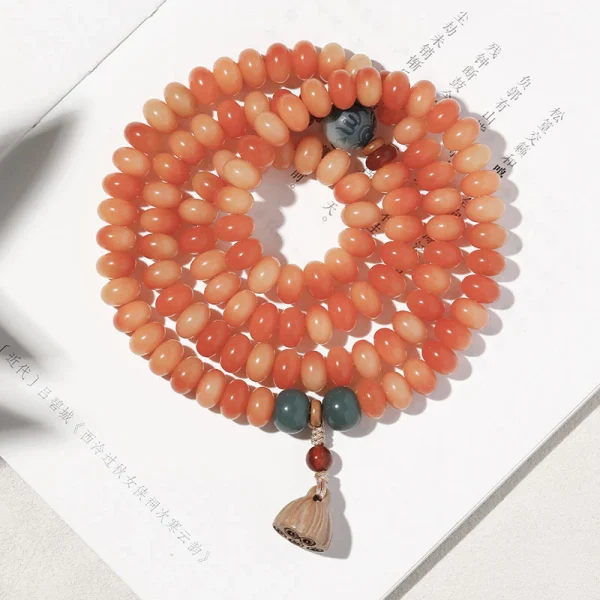 Budhi Luck Tranquil & Elegant 108 Bodhi Bead Mala Bracelet with Boxwood Lotus Pod – Available in Multiple Minimalist Designs