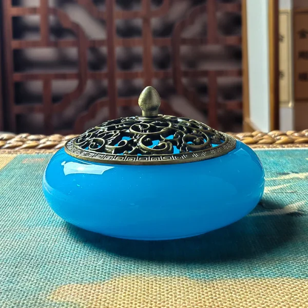 Handcrafted Ancient Glazed Ceramic Incense Burner – Perfect for Meditation - Image 5