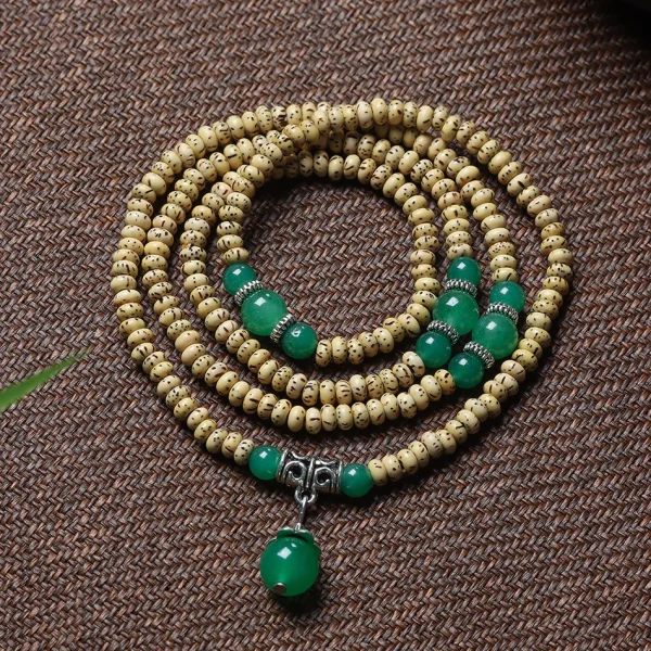 Mini Star and Moon Bodhi Bracelet with Green Agate Accent – 3×5mm - Image 6