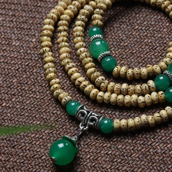 Mini Star and Moon Bodhi Bracelet with Green Agate Accent – 3×5mm - Image 3