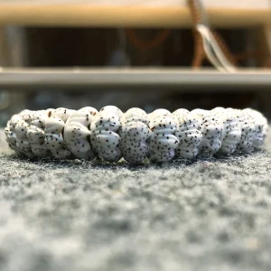 Natural White High-Density Star and Moon Bodhi Bracelet with Lotus-Shaped Beads for Men and Women