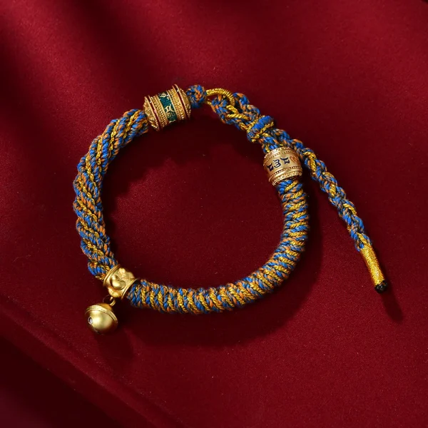 Budhi Luck New Braided Tibetan Handwoven Bell Charm Bracelet for Protection - Image 5