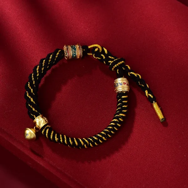 Budhi Luck New Braided Tibetan Handwoven Bell Charm Bracelet for Protection - Image 4