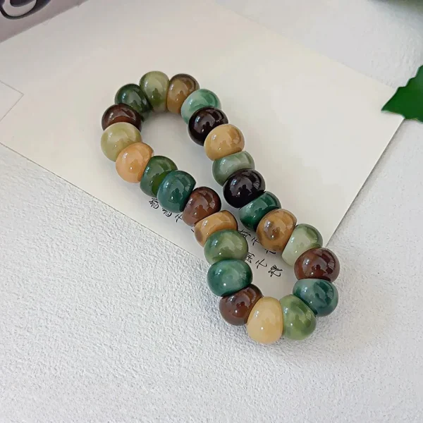 New Colorful Garlic Beads Bodhi Bracelet – Unique Marble Pattern Design 14mm - Image 3