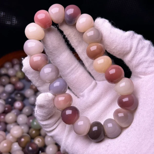 New Colorful Garlic Beads Bodhi Bracelet – Unique Marble Pattern Design 14mm