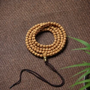Premium Tibetan Buddha Hand Rudraksha Bodhi 108 Mala – Unisex Bracelet