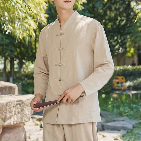 Budhi Luck Spiritual Practice Yoga Meditation Clothing Cotton Linen Men's Set - Image 6