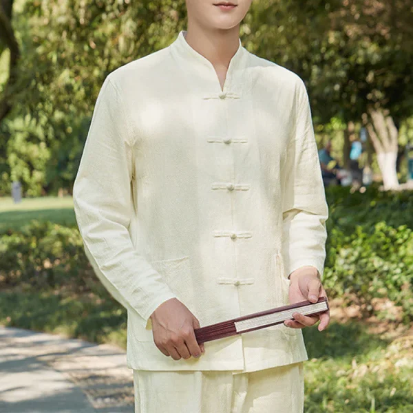 Budhi Luck Spiritual Practice Yoga Meditation Clothing Cotton Linen Men's Set - Image 12