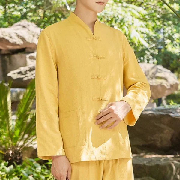 Budhi Luck Spiritual Practice Yoga Meditation Clothing Cotton Linen Men's Set - Image 7