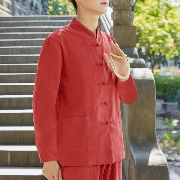 Budhi Luck Spiritual Practice Yoga Meditation Clothing Cotton Linen Men's Set - Image 4