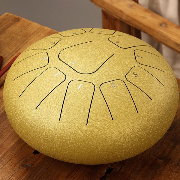 Budhi Luck Steel Tongue Rain Drum Meditation Yoga Drum Kit 11 Note 8 Inch - Image 10