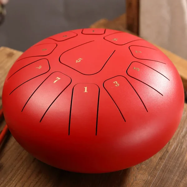 Budhi Luck Steel Tongue Rain Drum Meditation Yoga Drum Kit 11 Note 8 Inch - Image 7