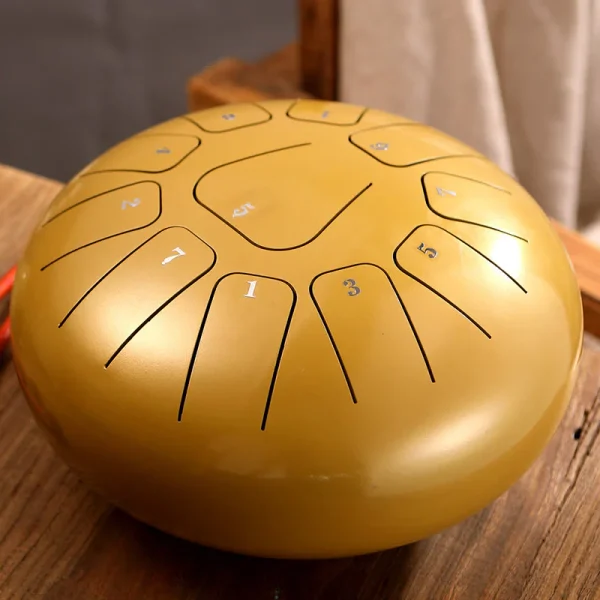 Budhi Luck Steel Tongue Rain Drum Meditation Yoga Drum Kit 11 Note 8 Inch - Image 2