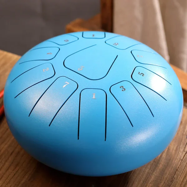 Budhi Luck Steel Tongue Rain Drum Meditation Yoga Drum Kit 11 Note 8 Inch - Image 14
