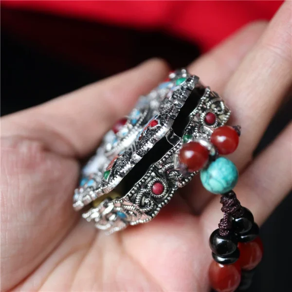 Budhi Luck Tibetan Eight Treasures Six-Character Mantra Gau Box Tibetan Necklace Pendant - Image 4