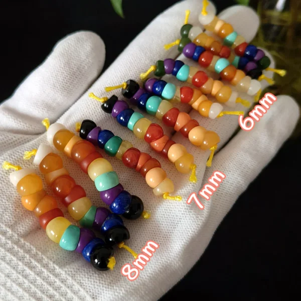 Budhi Luck Tibetan Rainbow Multi-Gemstone Angled-Cut Spacer - Image 2
