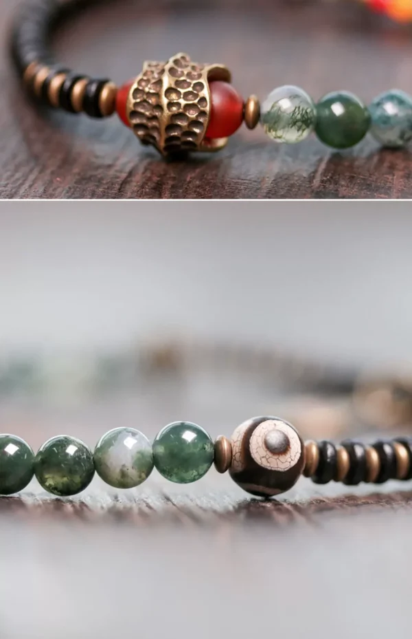 Budhi Luck Vintage Multi-Layer Agate Bead Bracelet Buddhist Bracelet for Women - Image 3
