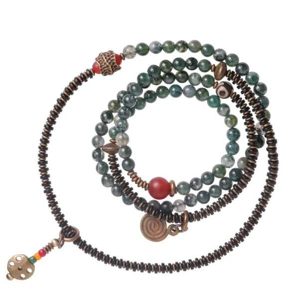 Budhi Luck Vintage Multi-Layer Agate Bead Bracelet Buddhist Bracelet for Women - Image 2