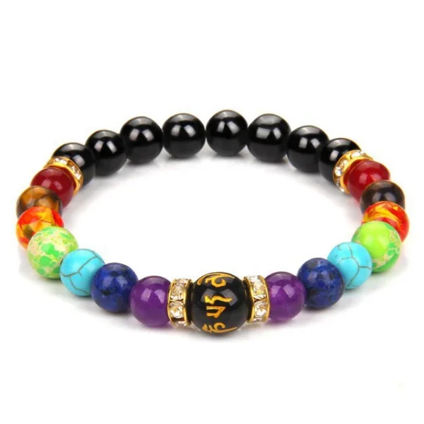 Volcanic Stone Chakra Bracelet Yoga Energy Bracelet Six-Syllable Mantra Couple Bracelet