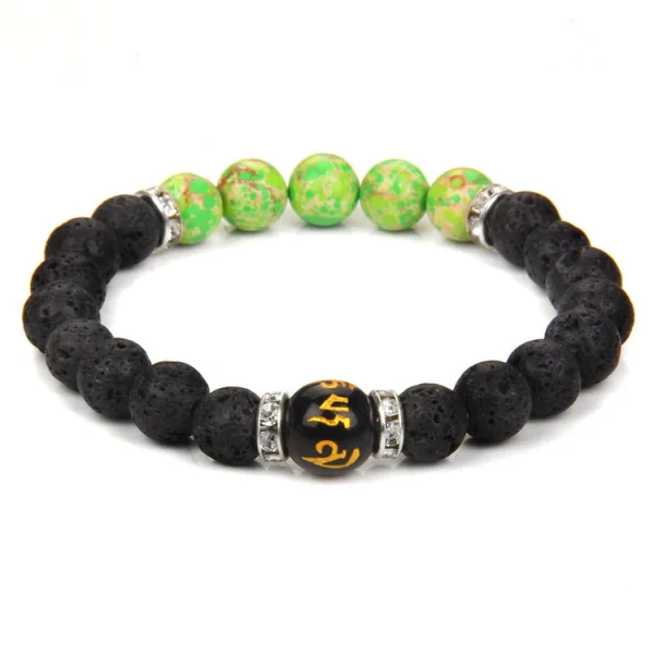 Volcanic Stone Chakra Bracelet Yoga Energy Bracelet Six-Syllable Mantra Couple Bracelet - Image 5
