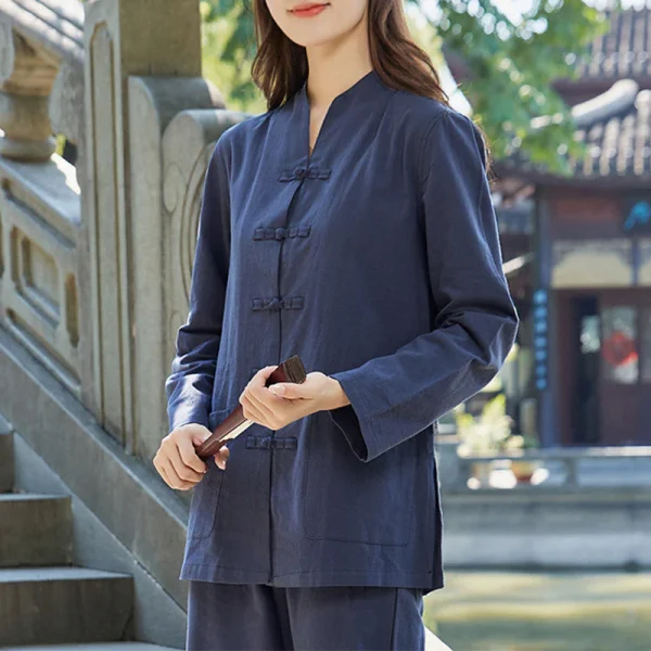 Budhi Luck Yoga Meditation Clothes Set Uniform Cotton Linen Clothing Women's Set - Image 5