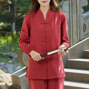 Budhi Luck Yoga Meditation Clothes Set Uniform Cotton Linen Clothing Women's Set