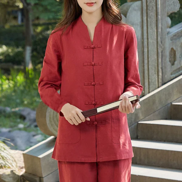 Budhi Luck Yoga Meditation Clothes Set Uniform Cotton Linen Clothing Women's Set