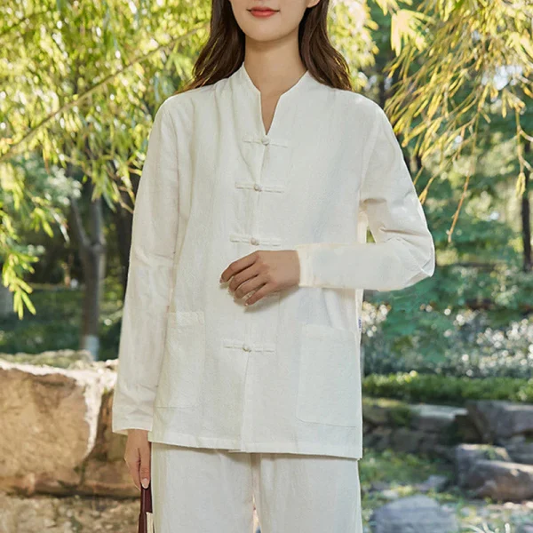 Budhi Luck Yoga Meditation Clothes Set Uniform Cotton Linen Clothing Women's Set - Image 3